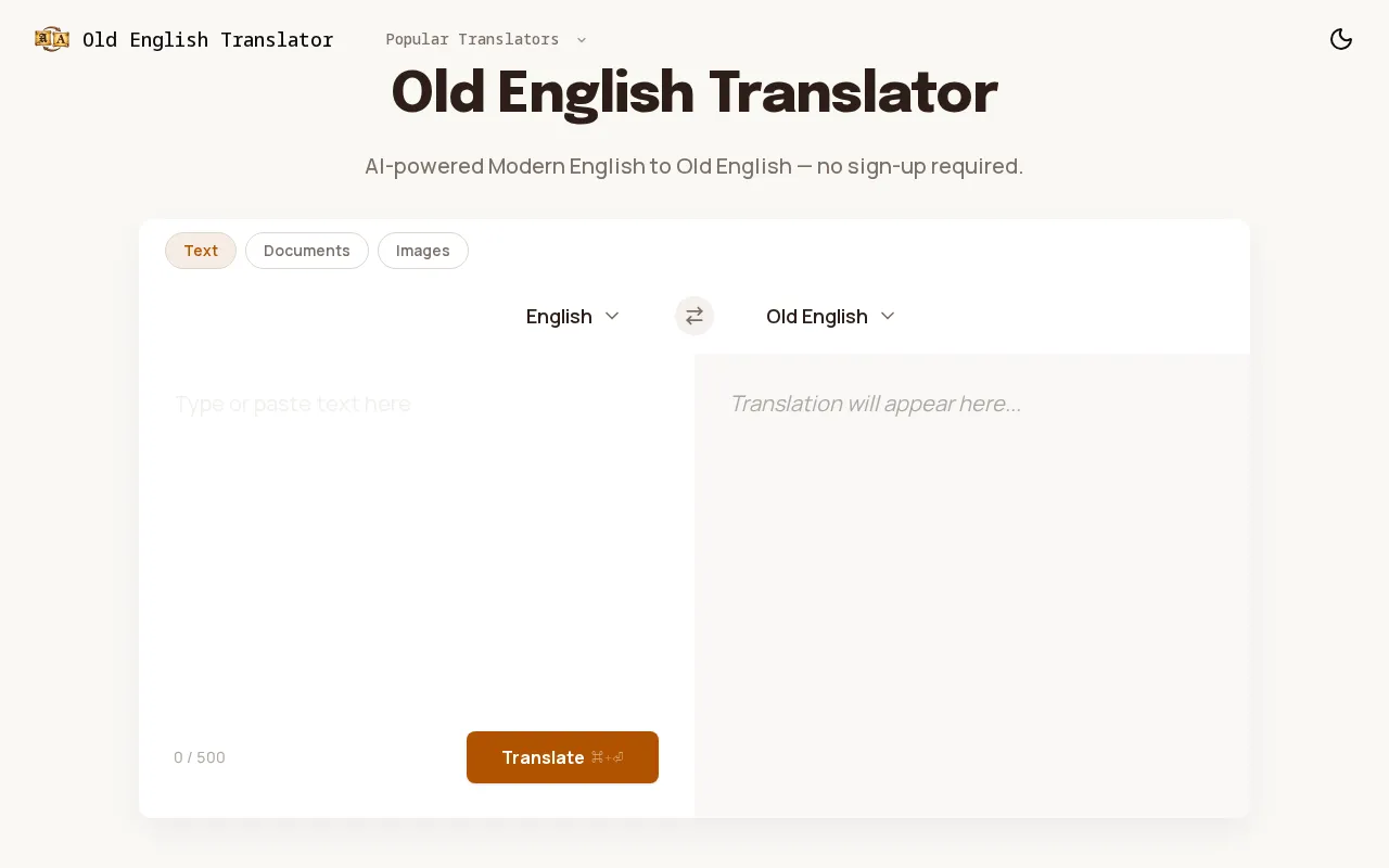Old English Translator — preview screenshot