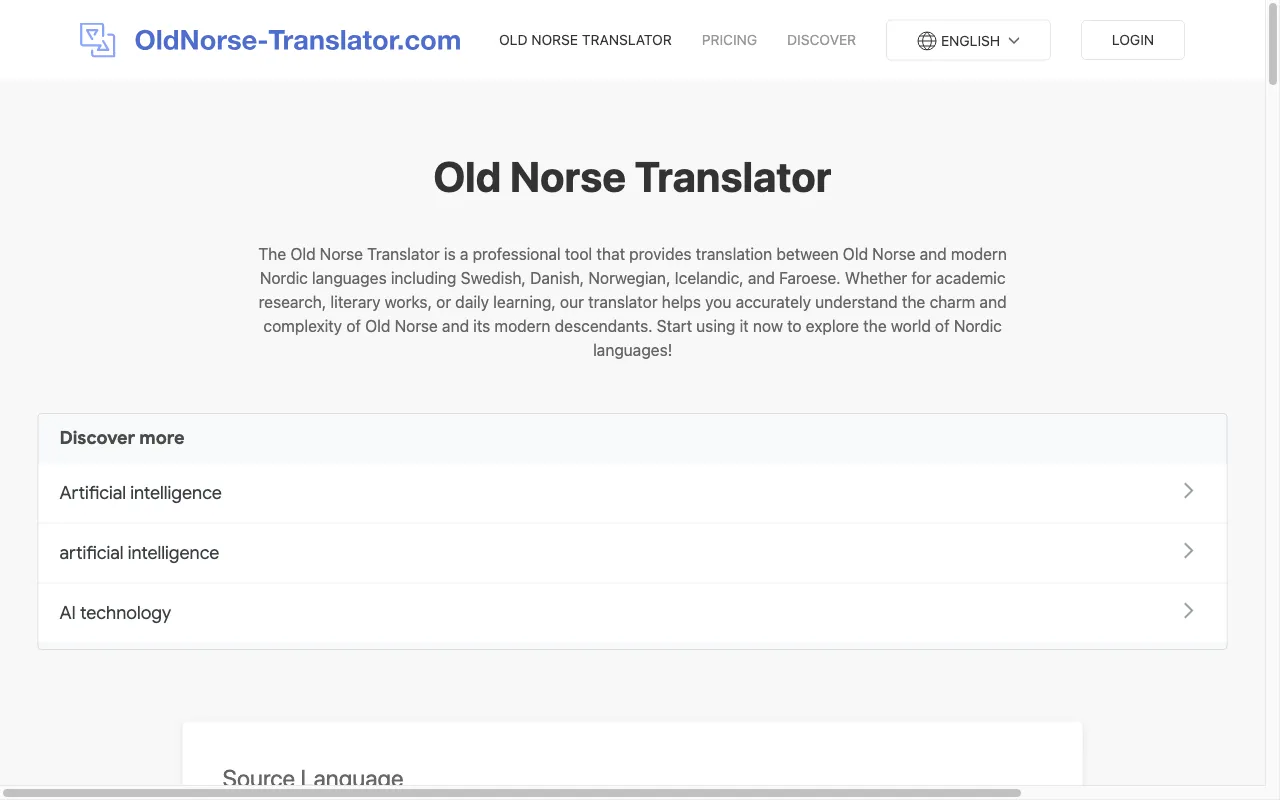 Old Norse Translator — preview screenshot