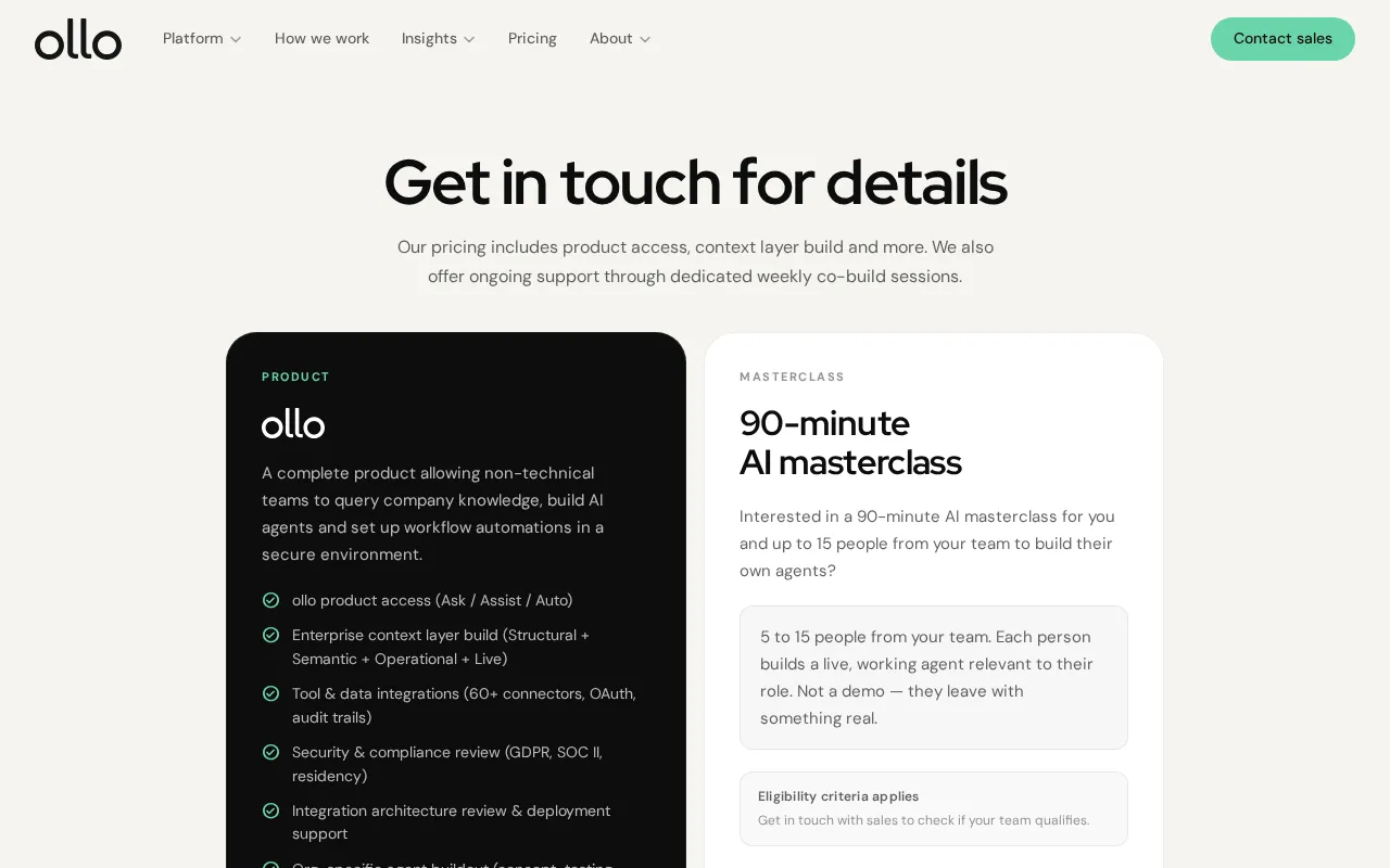 ollo — pricing page