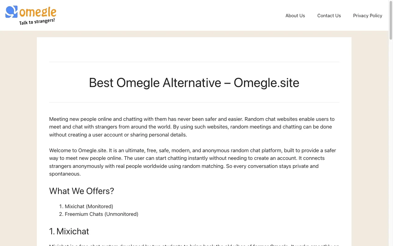 Omegle: Talk to strangers! — preview screenshot