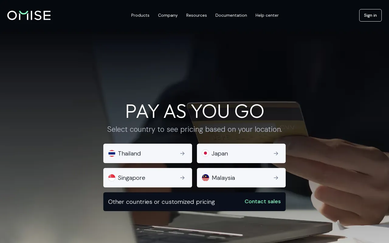 Omise — pricing page
