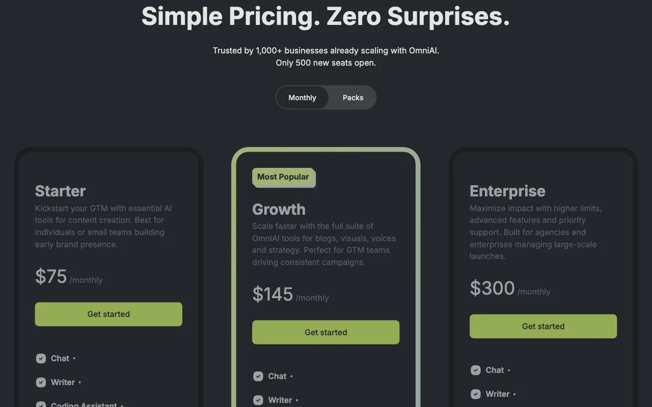 OmniAI.Club — pricing page