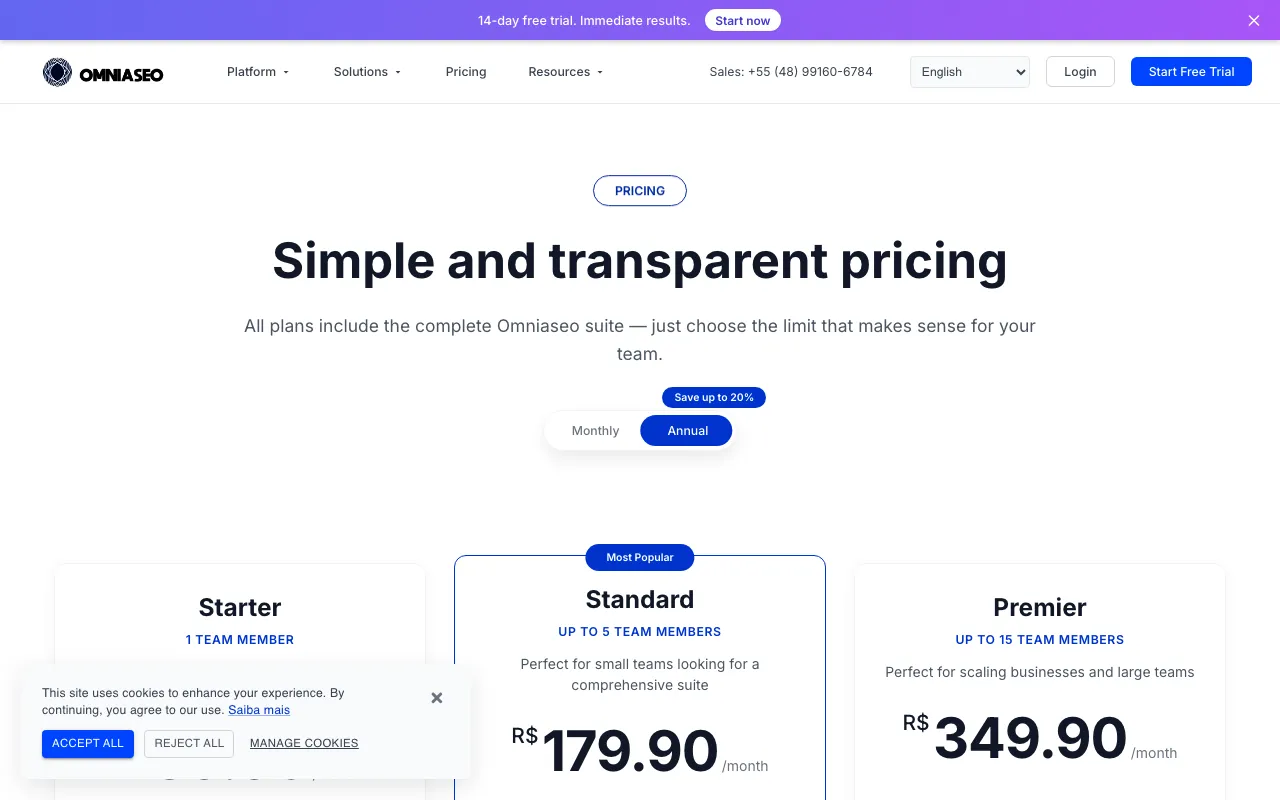 Omniaseo — pricing page