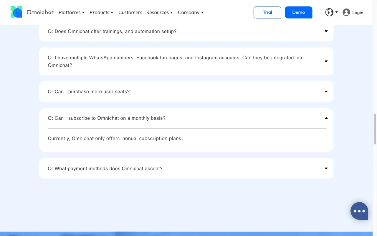Omnichat AI — pricing page