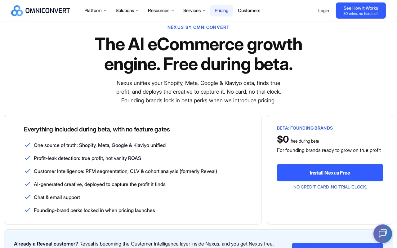 Omniconvert — pricing page