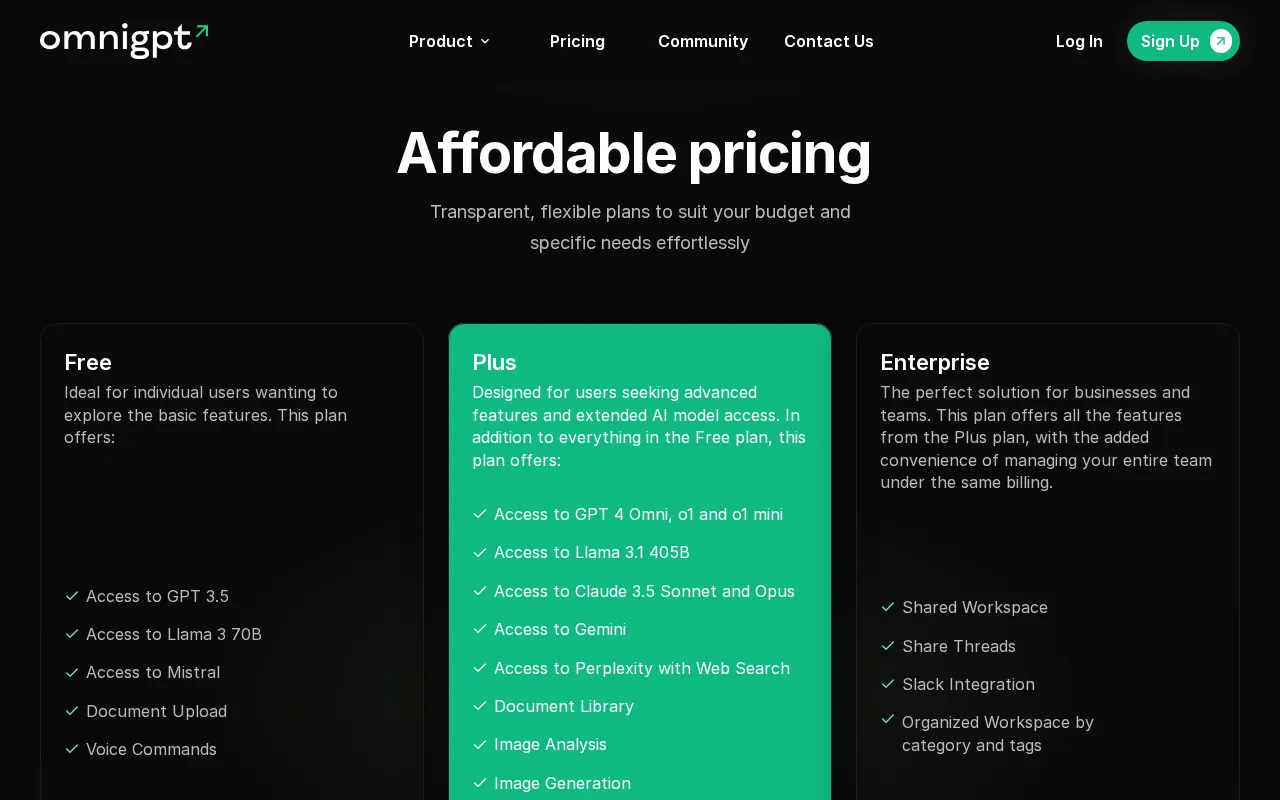 Omnigpt — pricing page