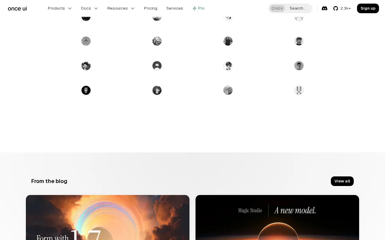Once UI — preview screenshot