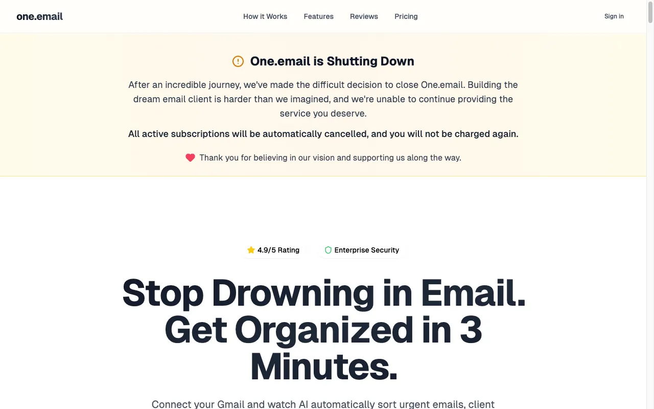 one.email — preview screenshot