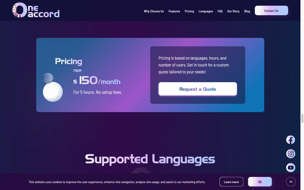 OneAccord — pricing page