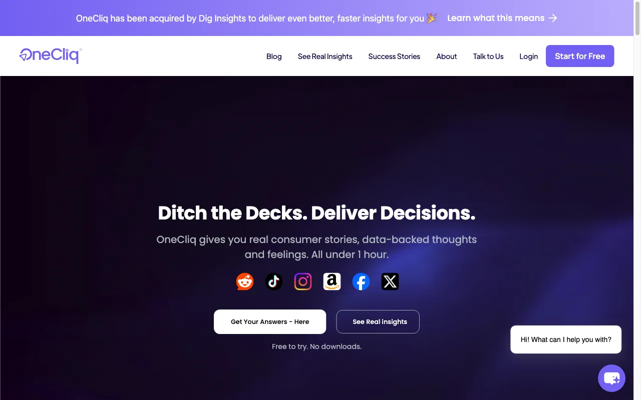 OneCliq.io AI Content Creation Genius — preview screenshot