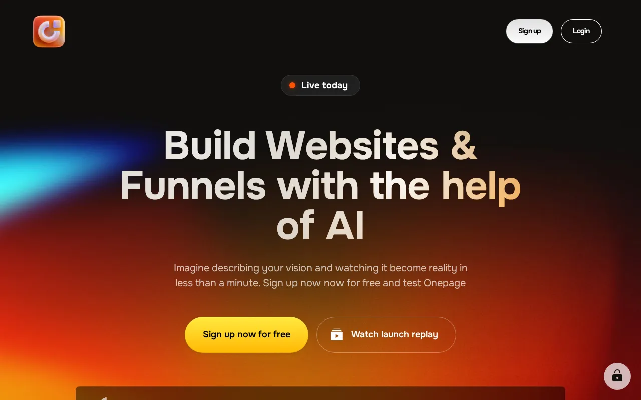 Onepage — preview screenshot