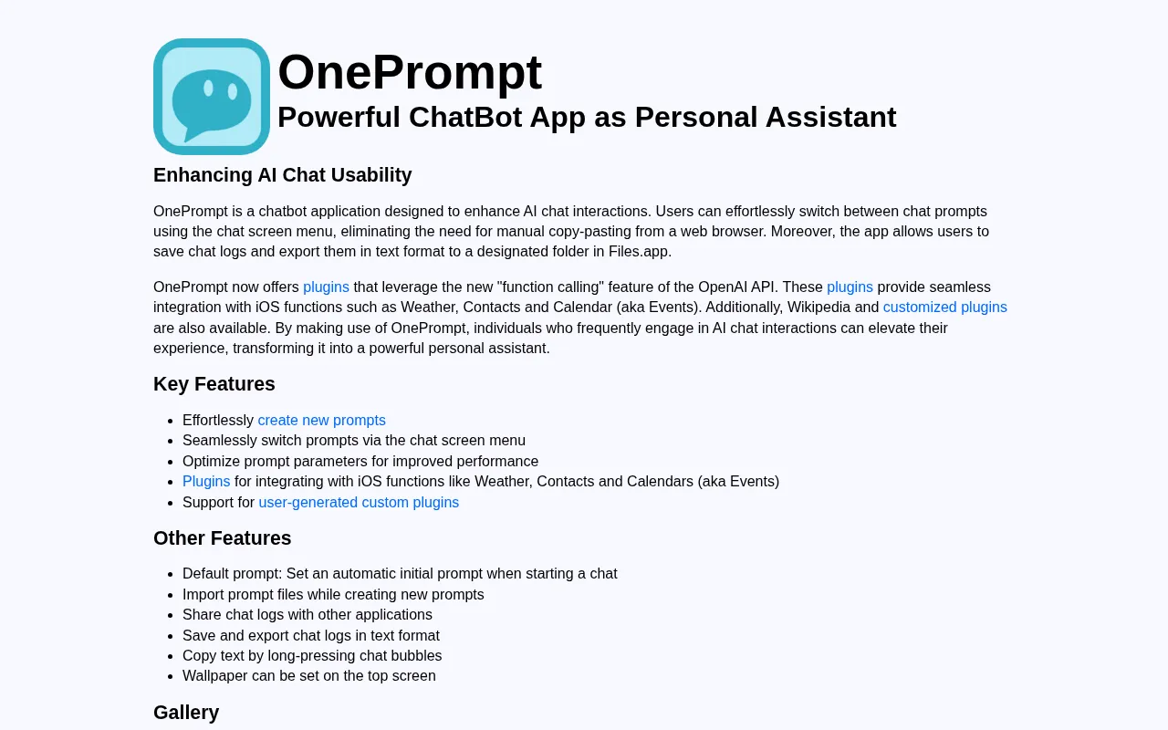 OnePrompt — preview screenshot