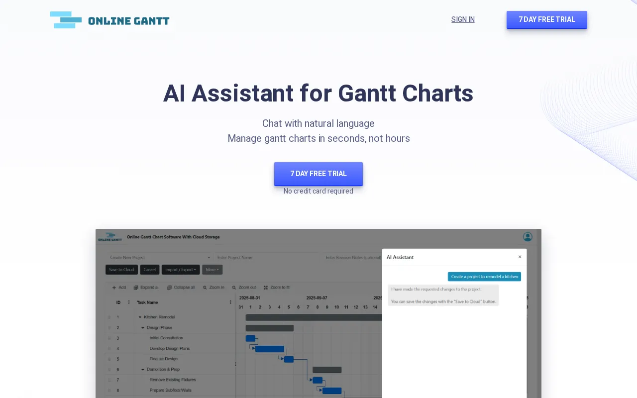 Online Gantt — preview screenshot