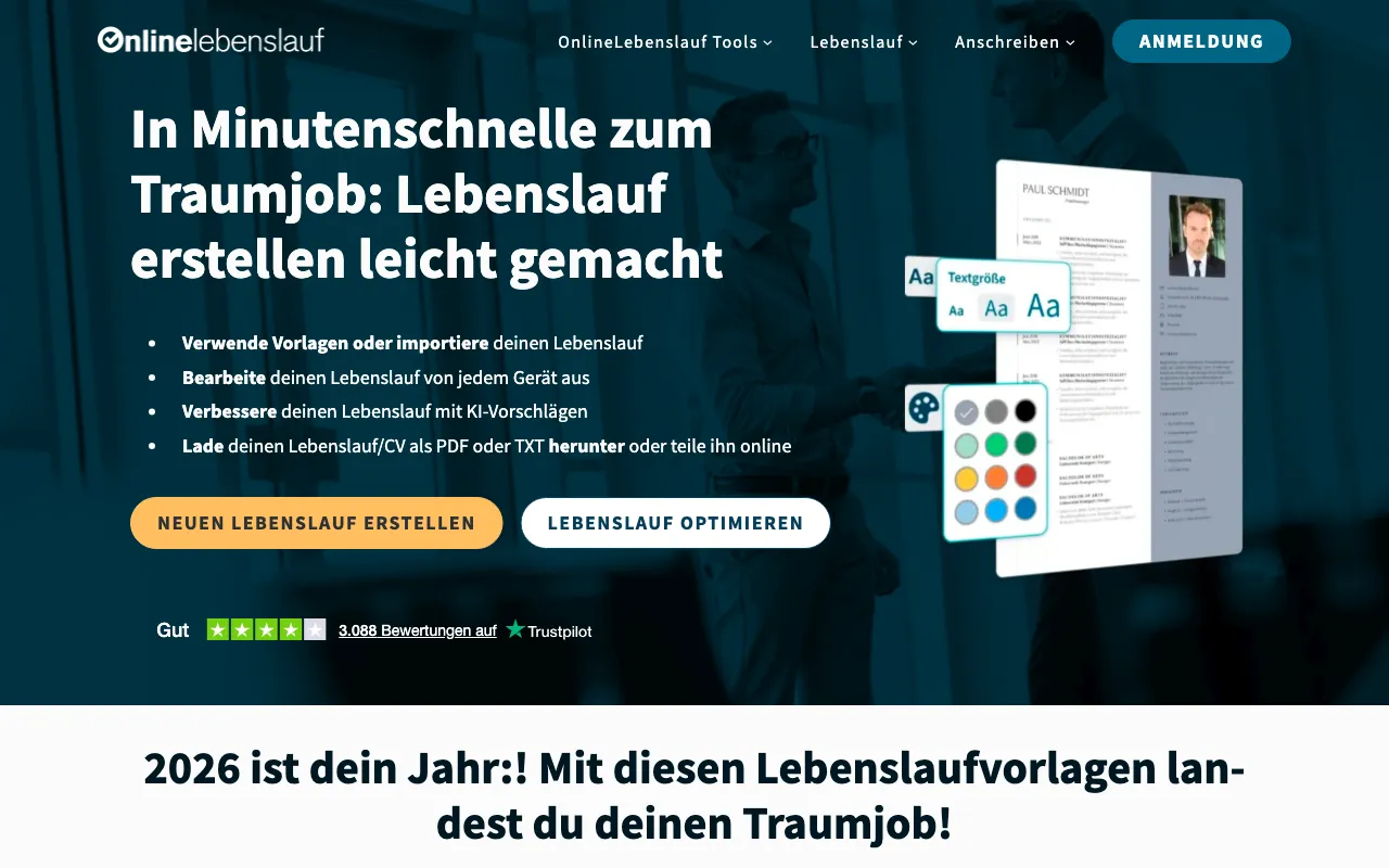 Onlinelebenslauf — preview screenshot
