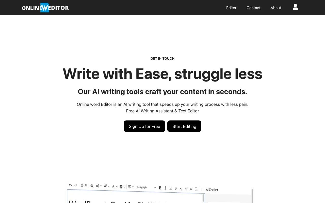 online word editor — preview screenshot