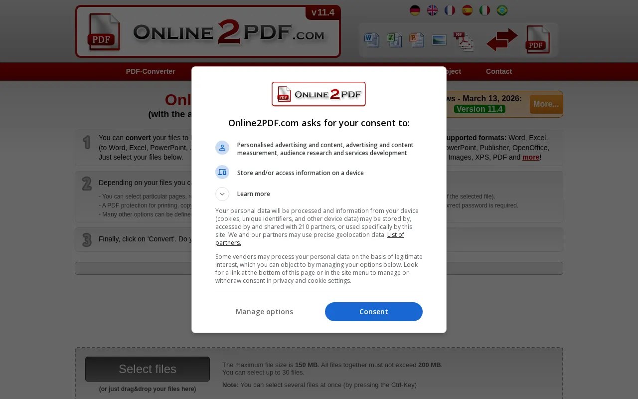 Online2Pdf — preview screenshot