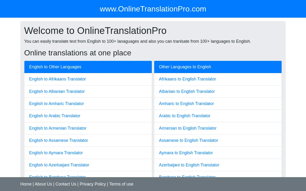 Onlinetranslationpro — preview screenshot