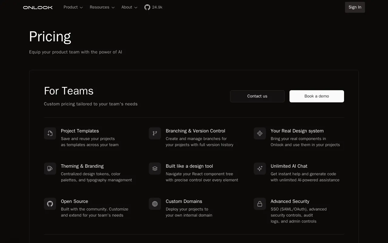 Onlook — pricing page