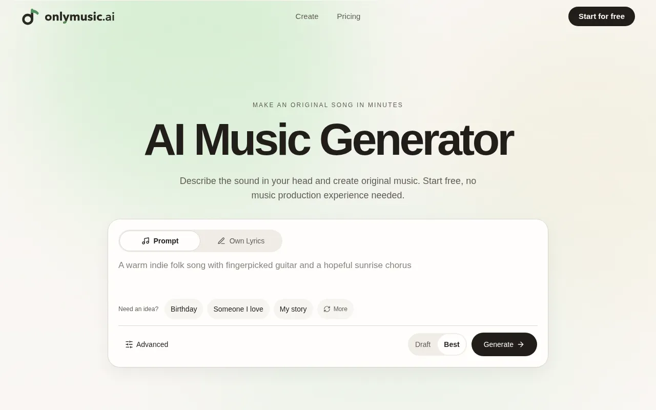 onlymusic.ai — preview screenshot