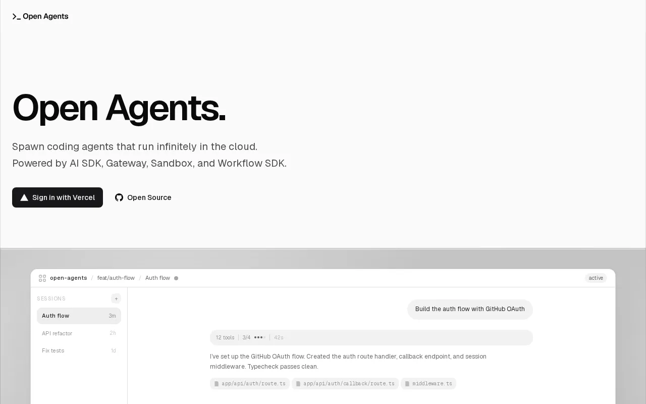 Open Agents — preview screenshot