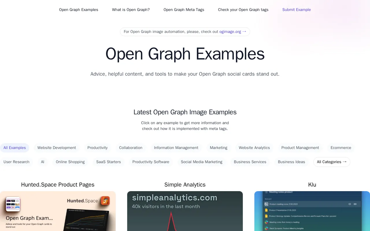 Open Graph Examples — preview screenshot