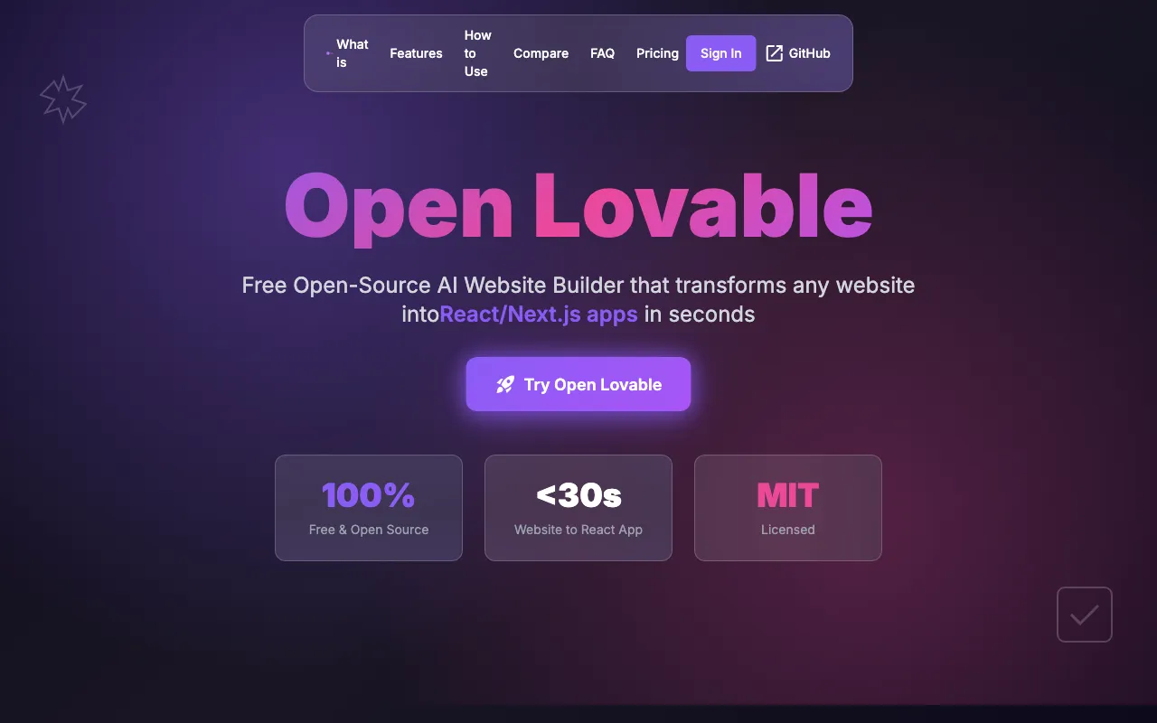 Open Lovable — preview screenshot