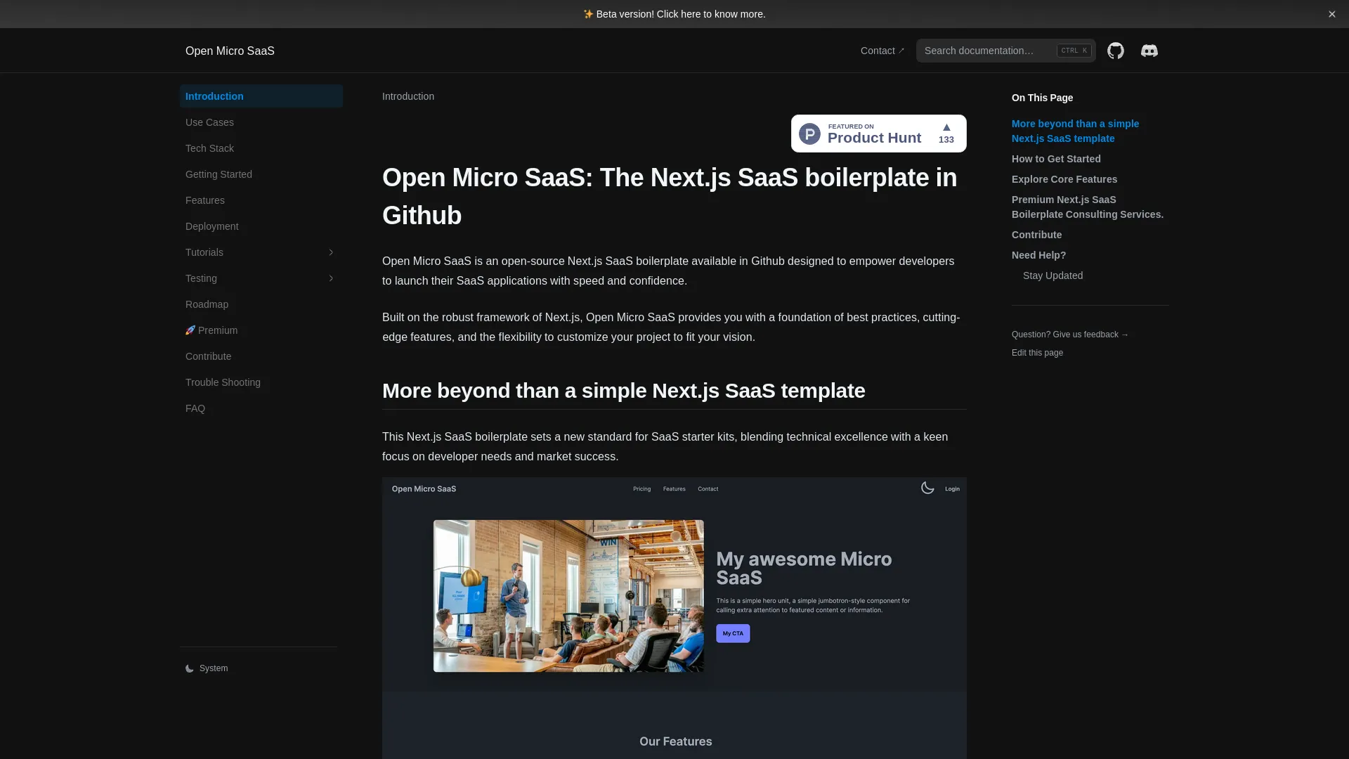 Open Micro SaaS — preview screenshot