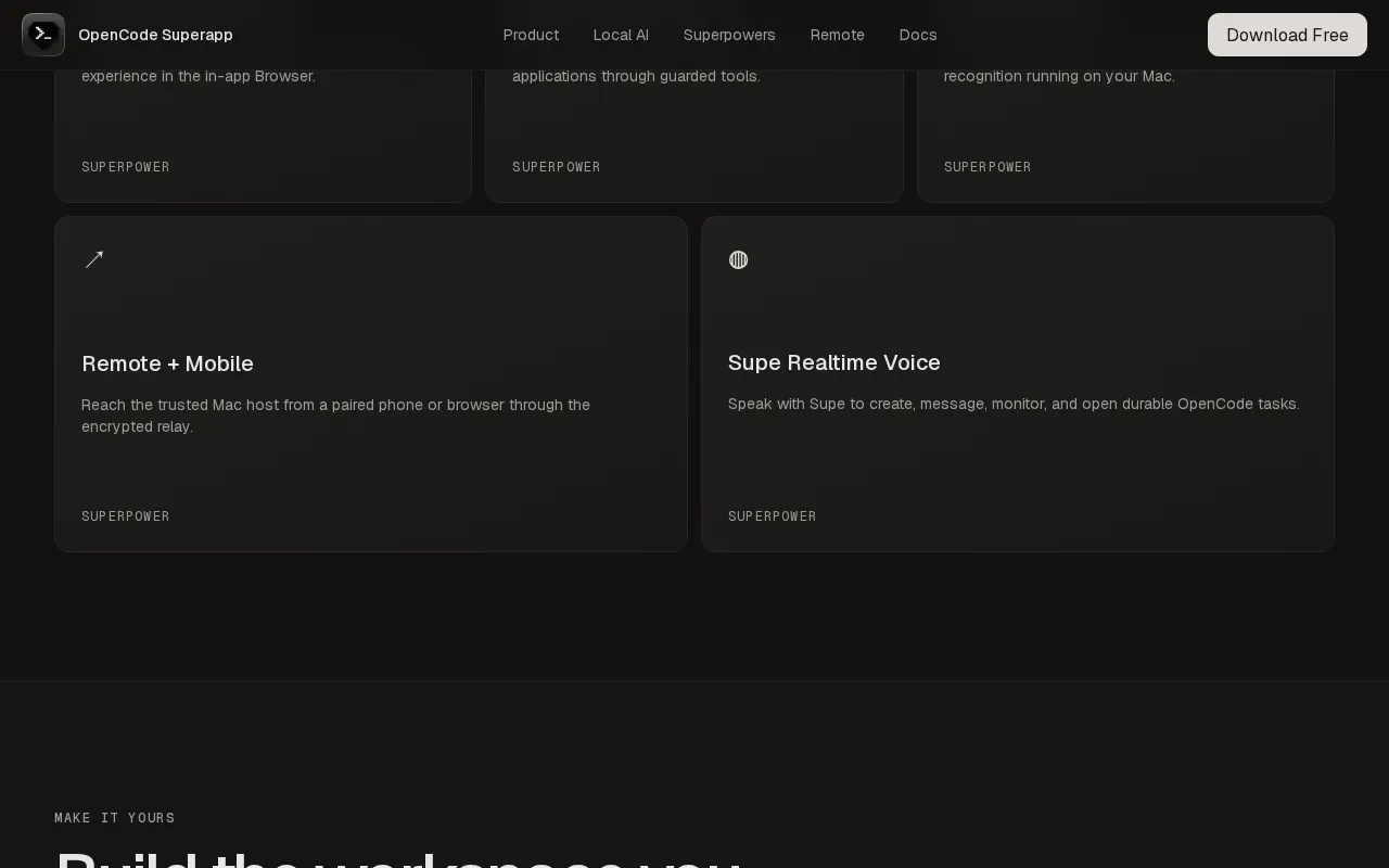 OpenCode Superapp — preview screenshot