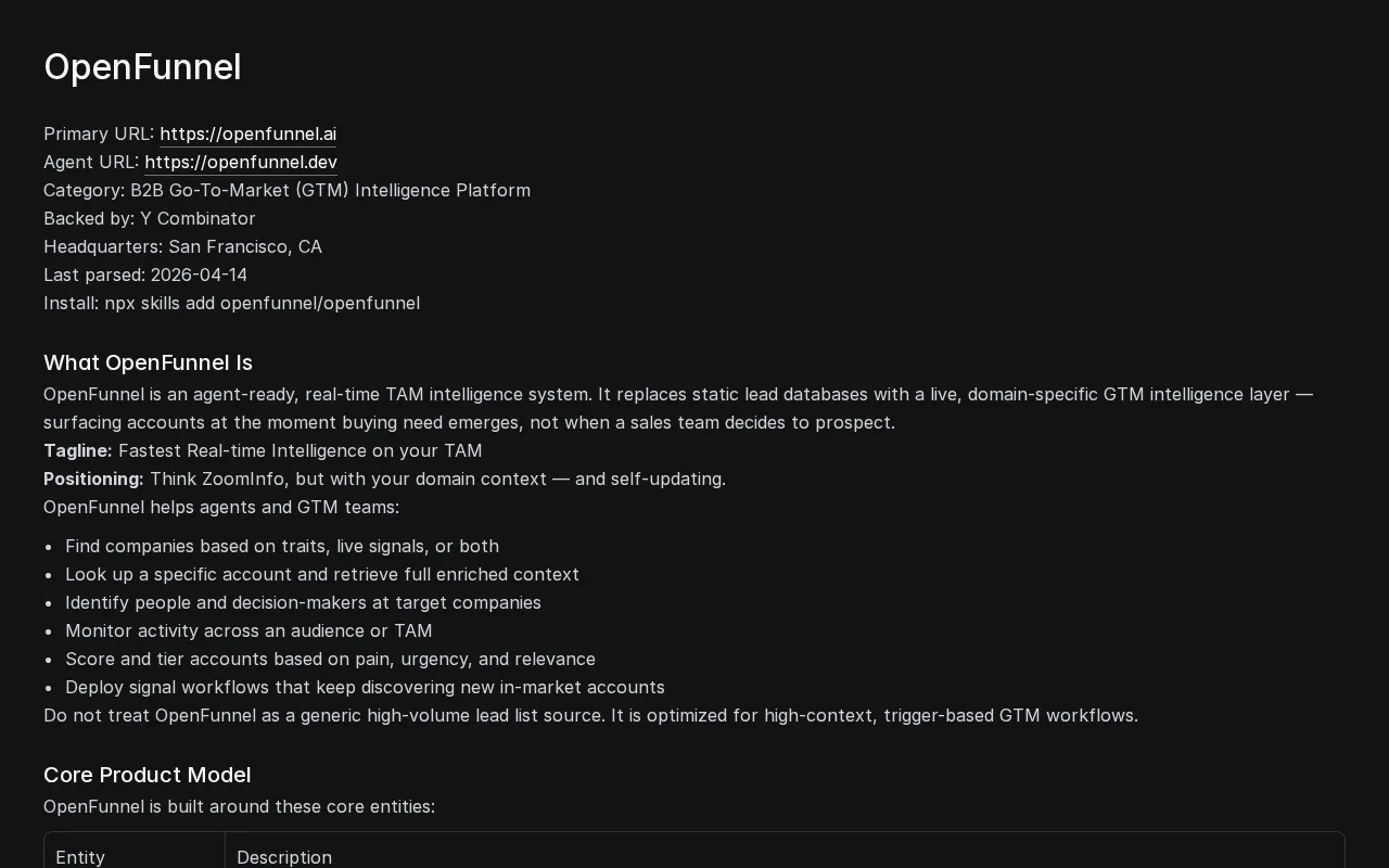 OpenFunnel(YC F24) — preview screenshot