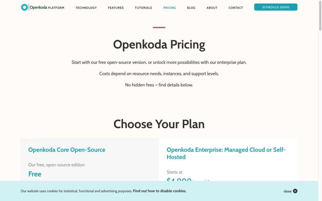 Openkoda — pricing page