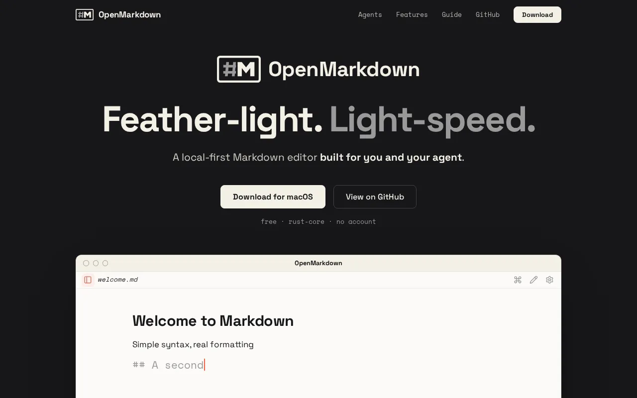 OpenMarkdown — preview screenshot