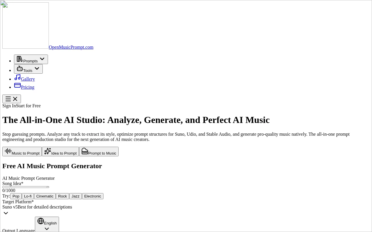 OpenMusicPrompt — preview screenshot