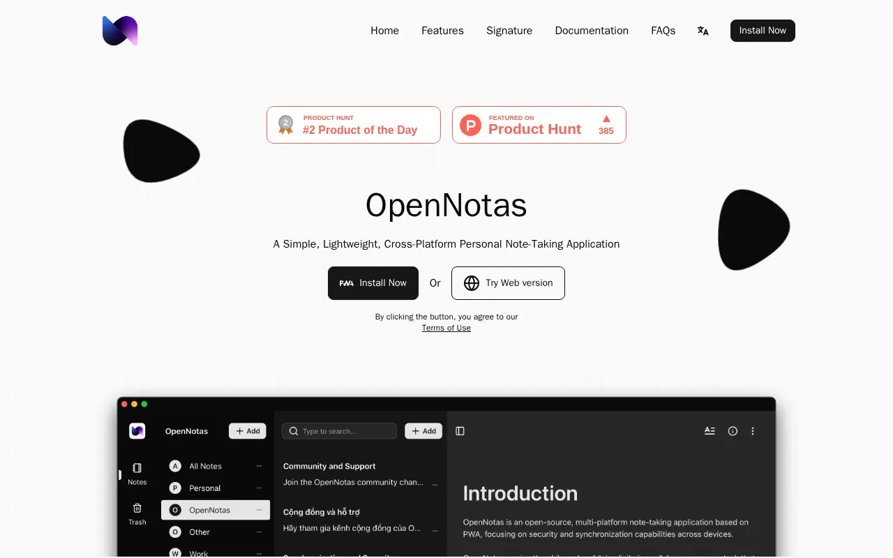 OpenNotas — preview screenshot