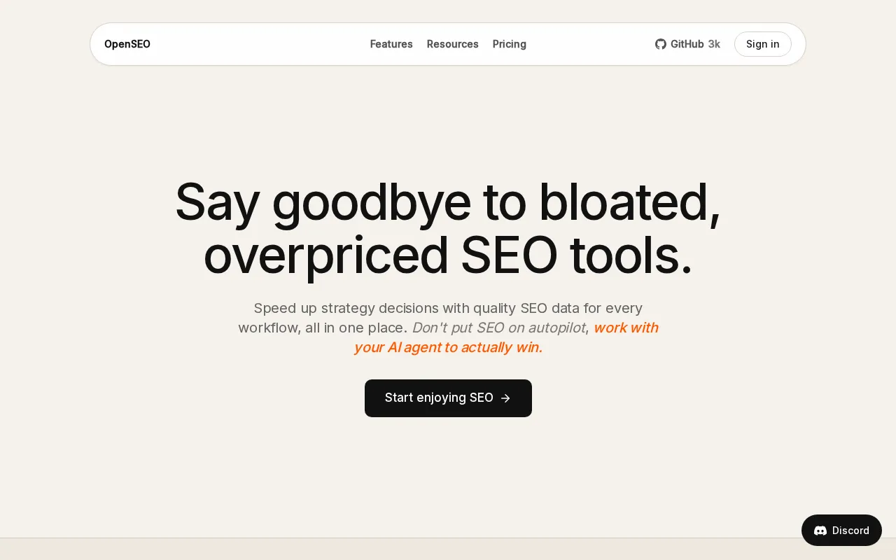 OpenSEO — preview screenshot