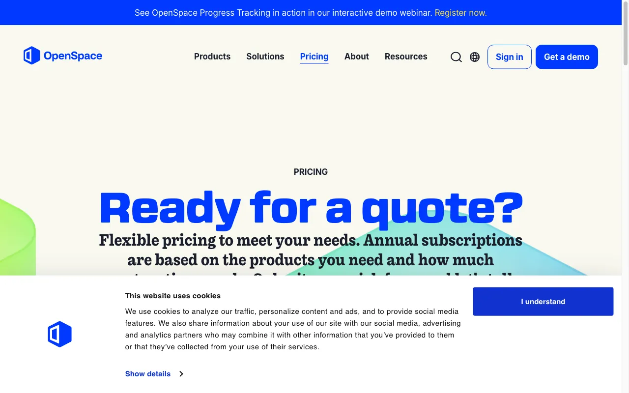 OpenSpace — pricing page