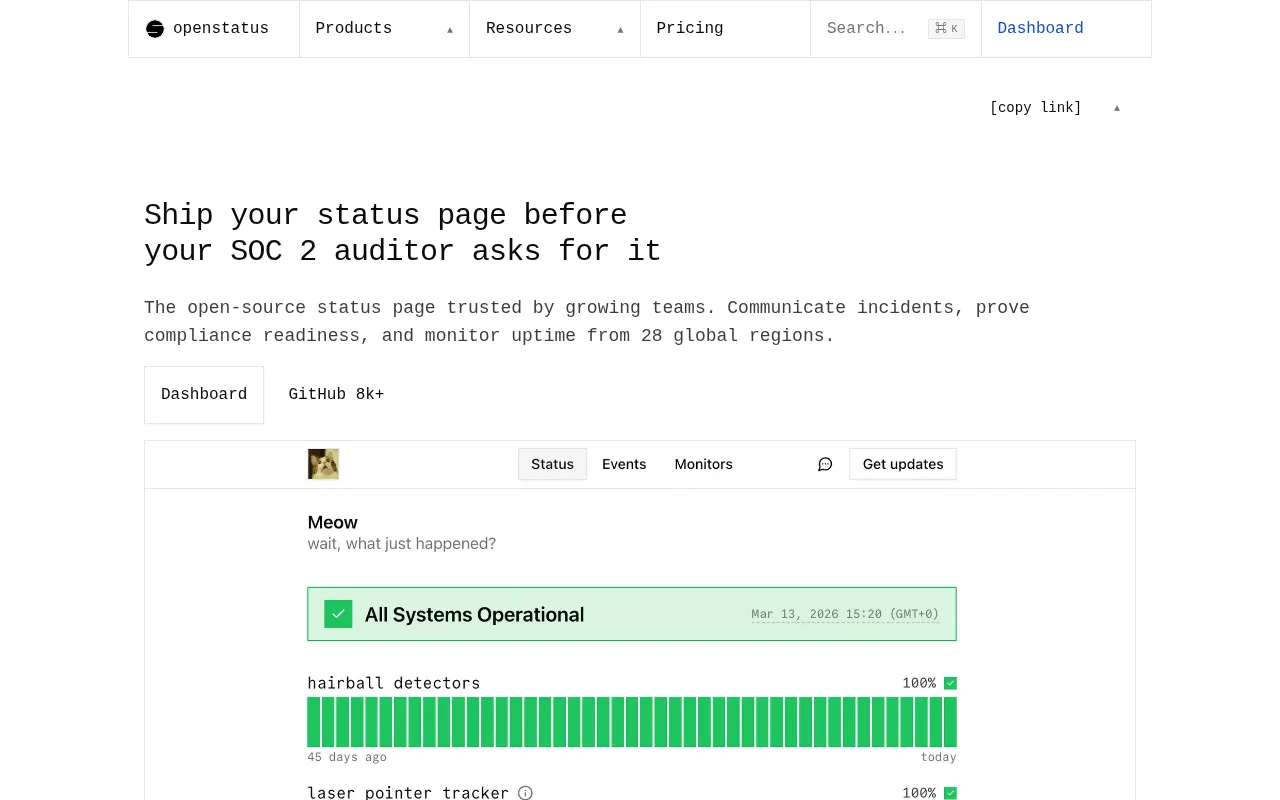 OpenStatus — preview screenshot
