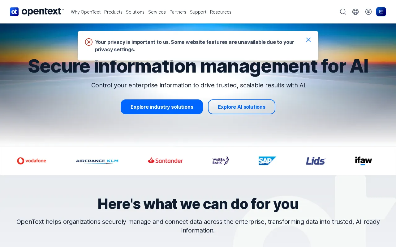 OpenText Analytics Cloud — preview screenshot