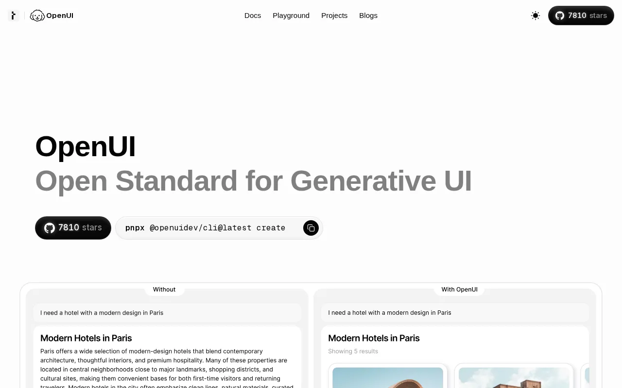 OpenUI — preview screenshot