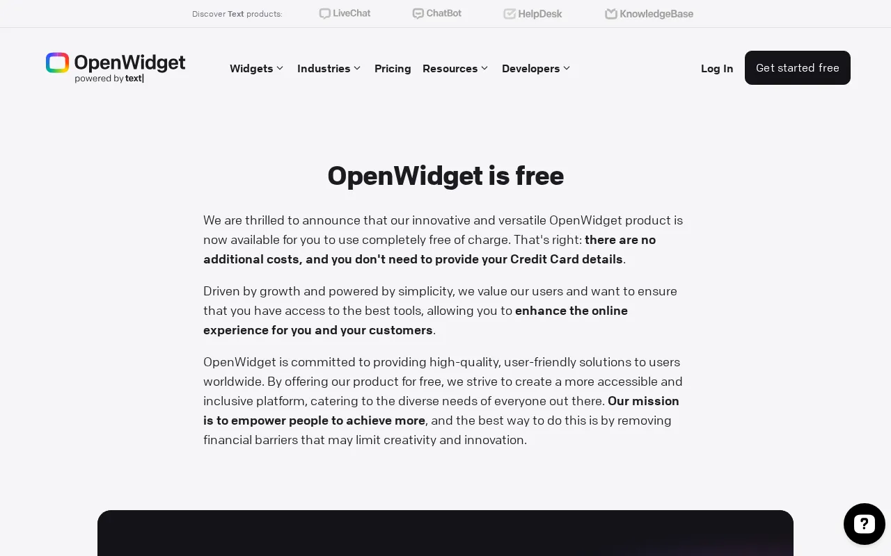 OpenWidget — pricing page