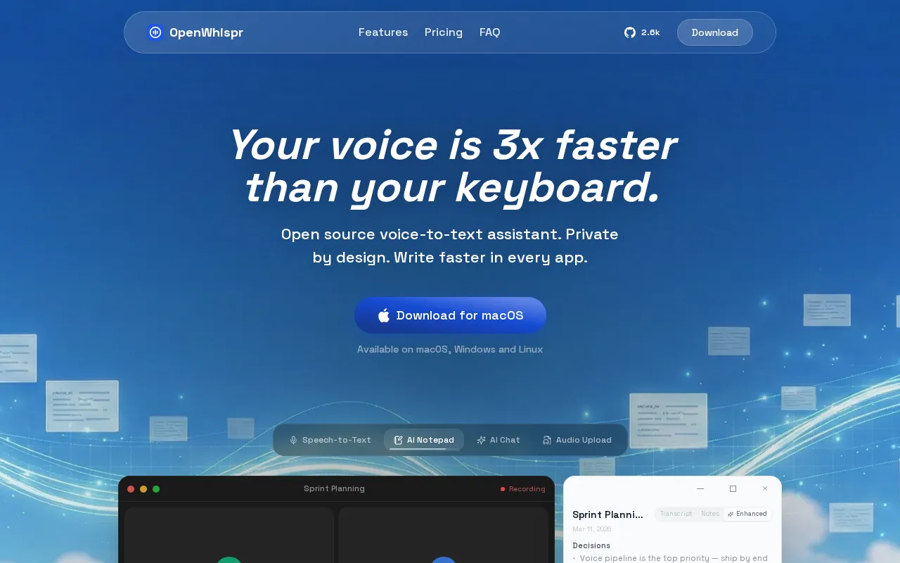 OpenWhispr — preview screenshot