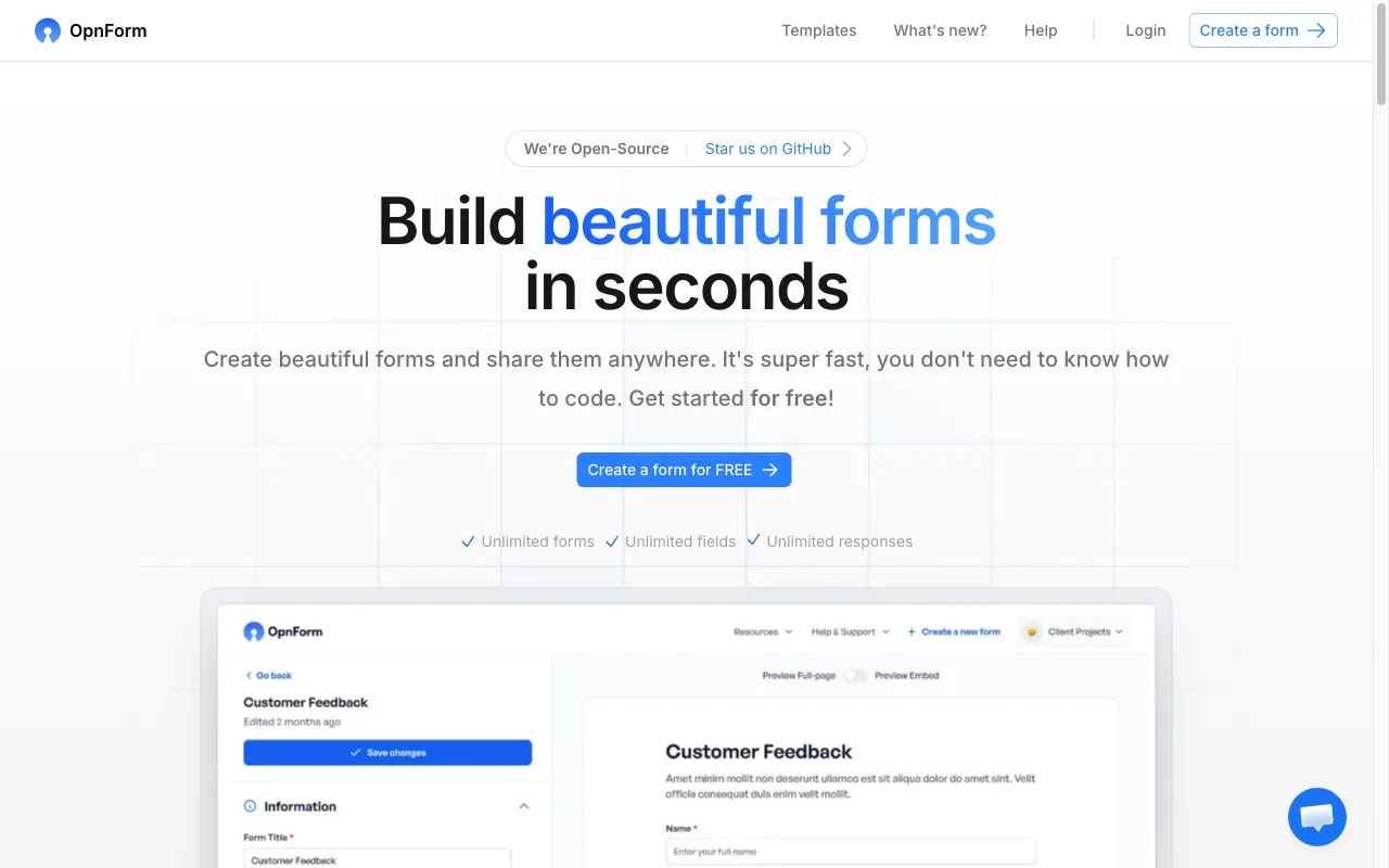 OpnForm — preview screenshot