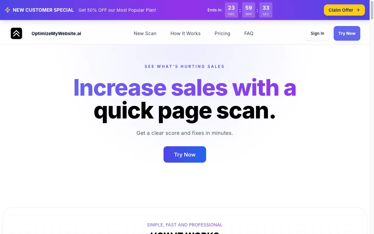 OptimizeMyWebsite.ai — preview screenshot
