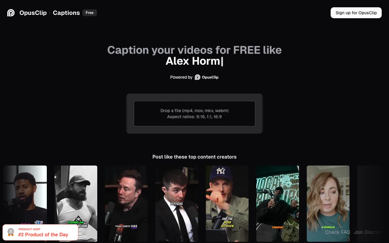 OpusClip Captions — preview screenshot