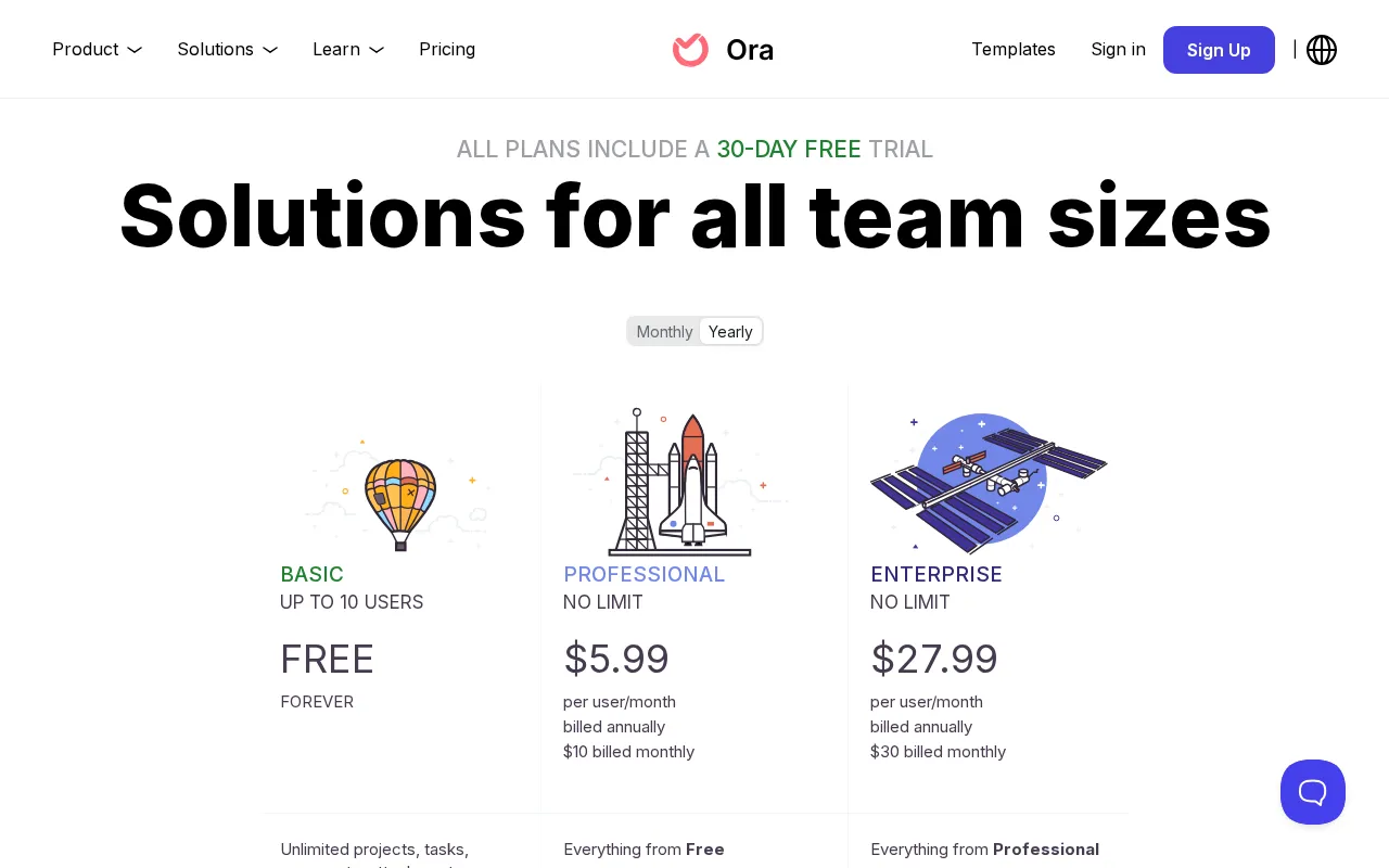 Ora.pm — pricing page