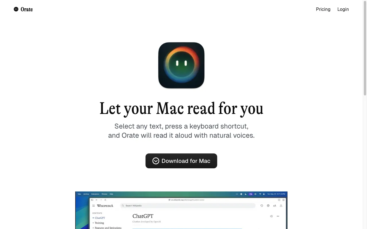 Orate — preview screenshot