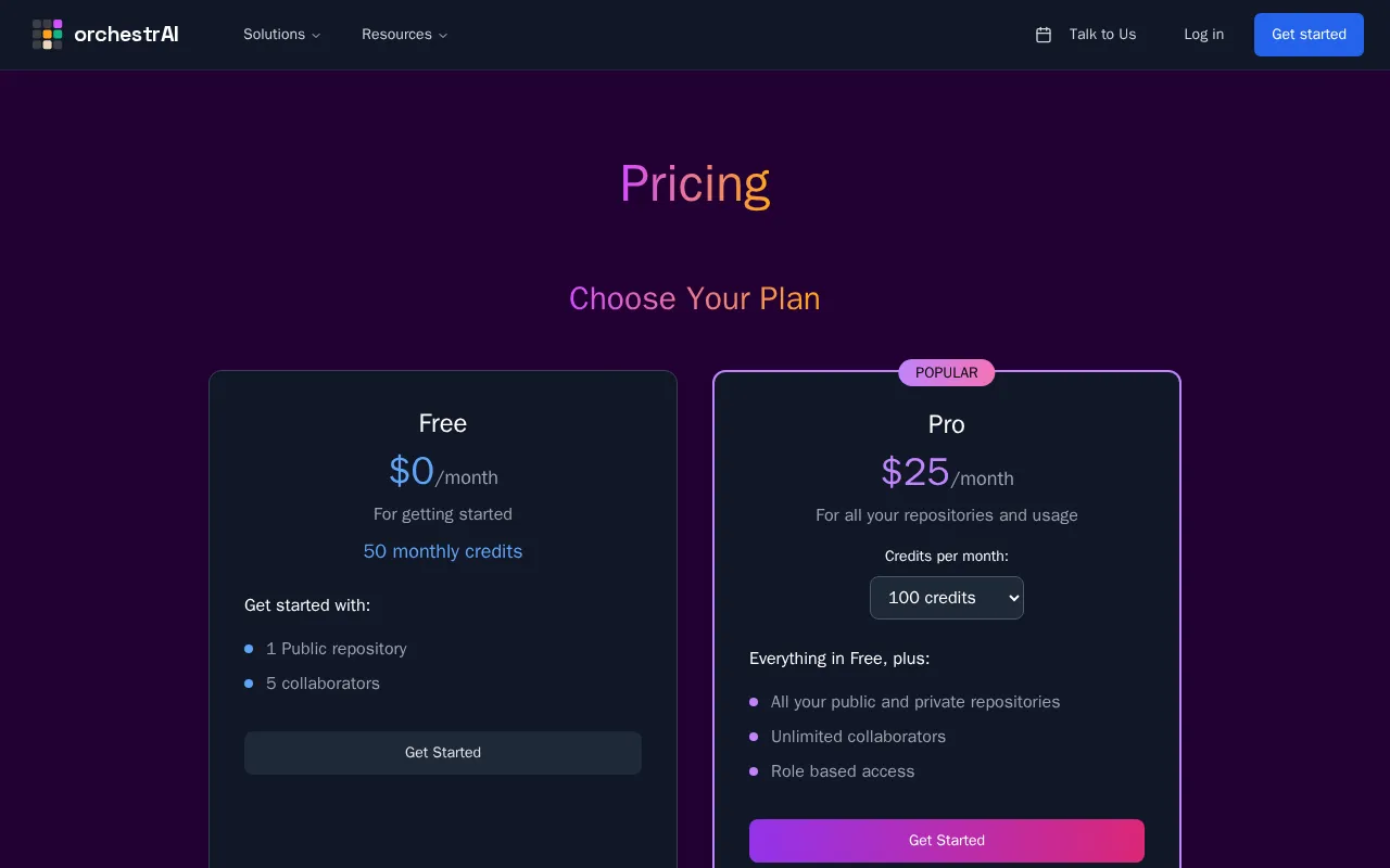 OrchestrAI — pricing page