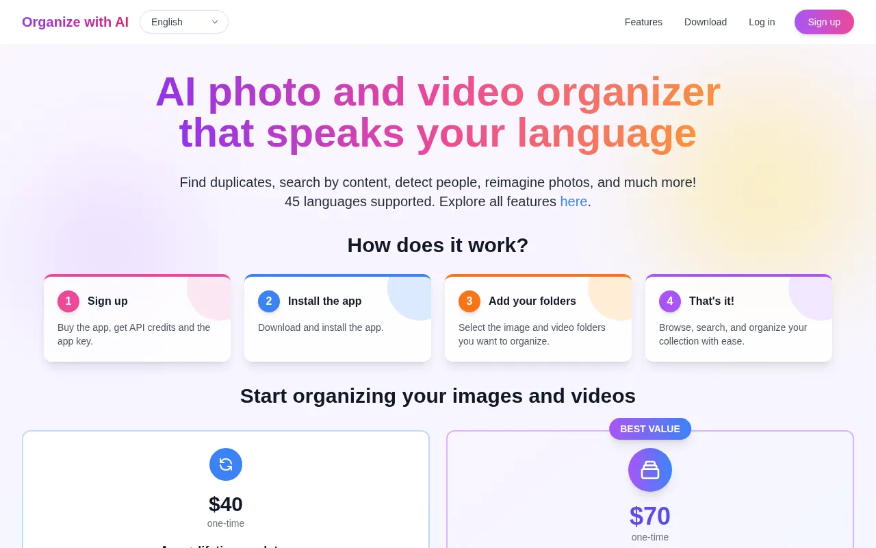 Organize with AI — preview screenshot
