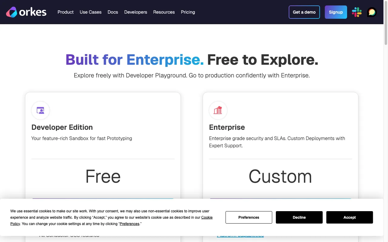 Orkes — pricing page