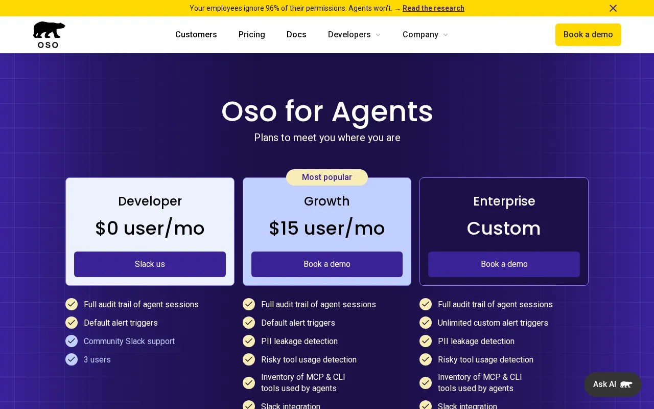 Oso Cloud — pricing page
