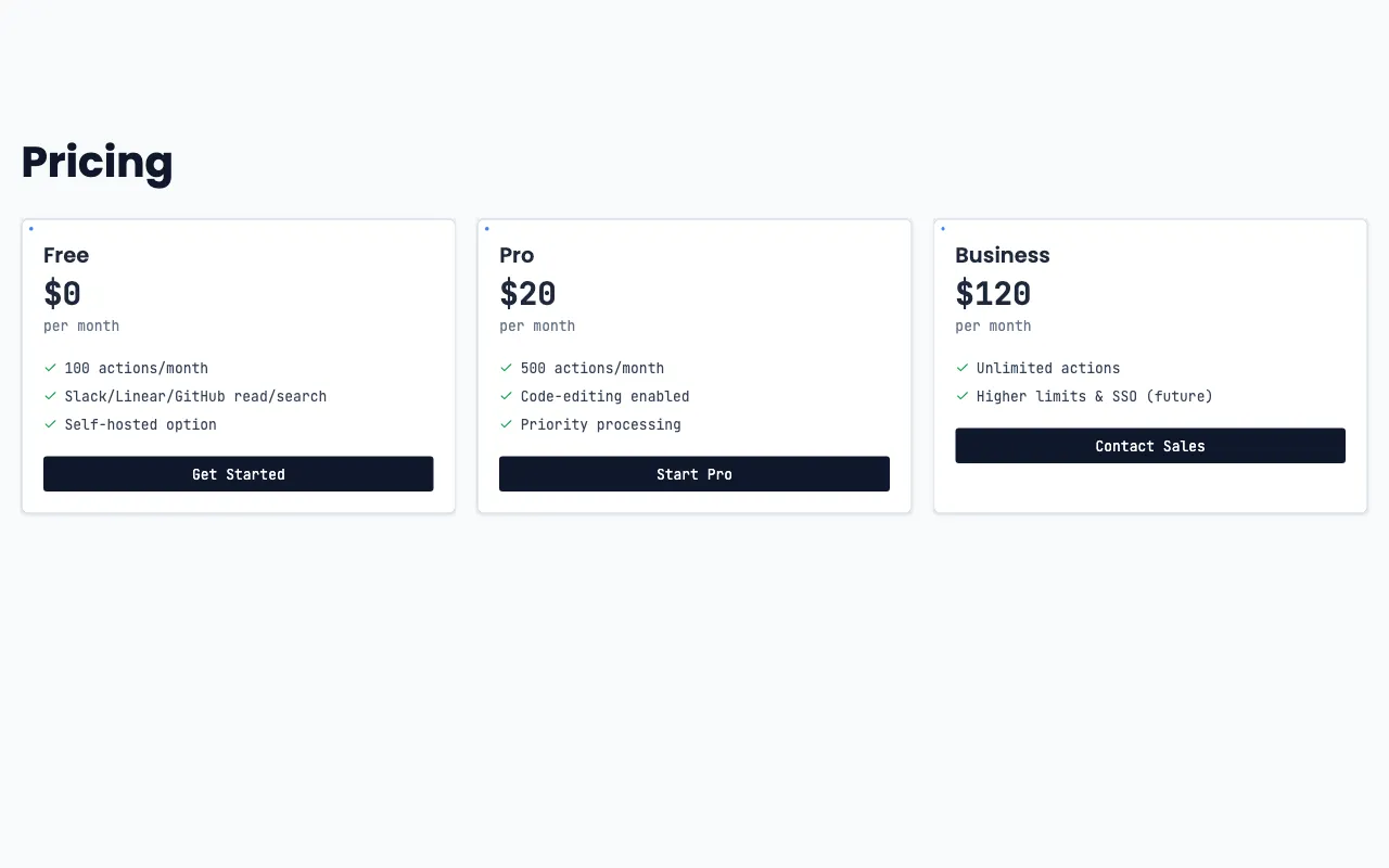 Otron — pricing page